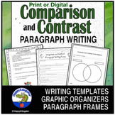 Compare and Contrast Paragraph Writing Graphic Organizer Frames and Handouts
