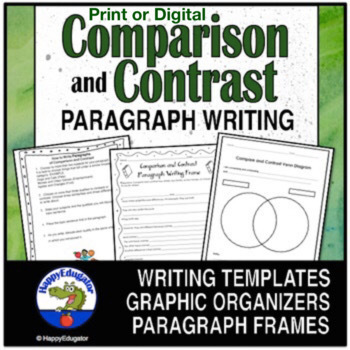 Preview of Compare and Contrast Paragraph Writing Graphic Organizer Frames and Handouts