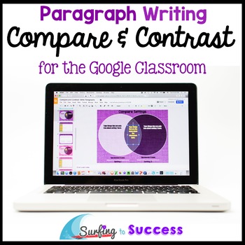Preview of Compare and Contrast Paragraph Writing for the Google Classroom
