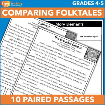 Preview of Compare & Contrast 2 Stories - 10 Paired Passages - 4th & 5th Grade Folktales