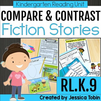 Preview of Compare and Contrast Passages, Graphic Organizers, Lessons RL.K.9 Kindergarten