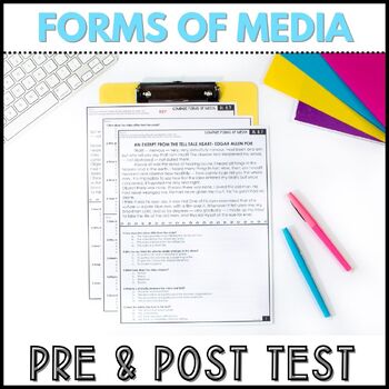 Preview of Compare and Contrast Passages and Media Assessments - Pre and Post Test RL 8.7