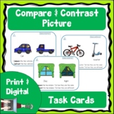 Compare and Contrast Picture Task Cards Print and Digital