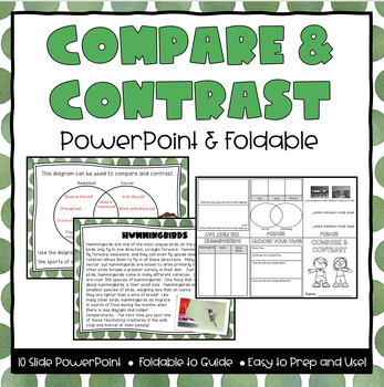 Preview of Compare and Contrast Powerpoint & Foldable