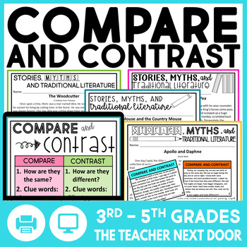 Preview of Compare and Contrast Fiction - Compare and Contrast Paired Texts Activities
