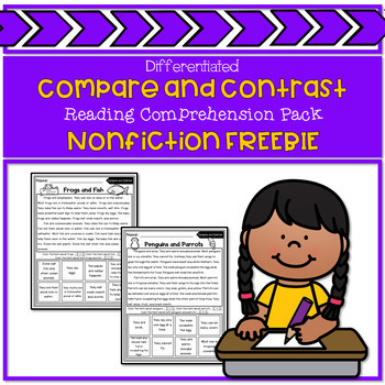 Preview of Compare and Contrast Reading Comprehension Nonfiction Pack Freebie