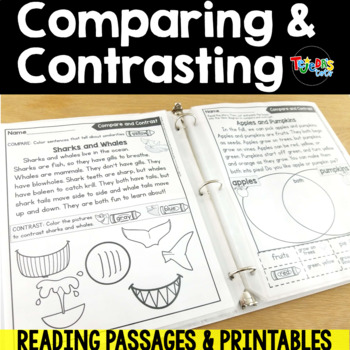 Preview of Compare and Contrast Reading Comprehension Passages Venn Diagram