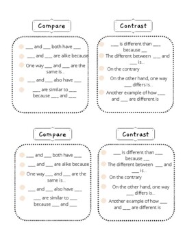 comparison and contrast sentence examples