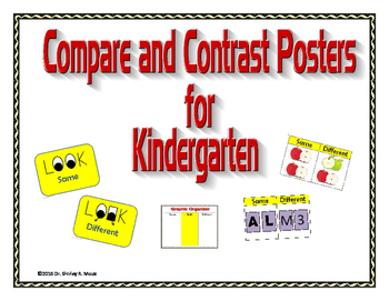 Preview of Compare and Contrast Signs for Kindergarten