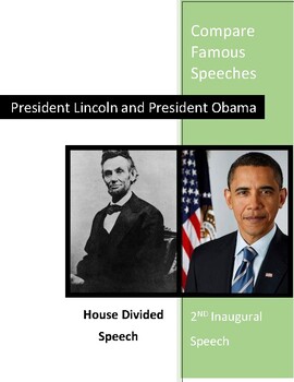 Preview of Compare and Contrast Speeches by President Lincoln and Obama