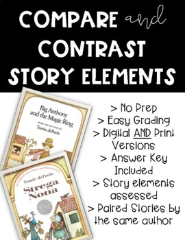 Preview of Distance Learning Compare & Contrast Story Element (Strega Nona and Big Anthony)