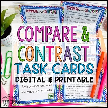 Preview of Compare and Contrast Task Cards