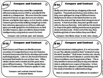 Compare and Contrast Task Cards: Remote Learning ELA (Distance Learning)
