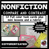 Compare and Contrast Task Cards With Close Reading Lessons