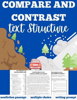 Preview of Compare and Contrast Text Structure: Avalanche vs Landslide