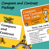 Compare and Contrast Text Structure - Task Cards and Slide
