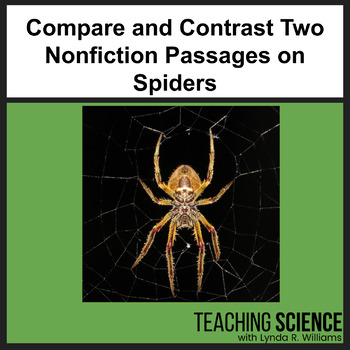 Preview of Compare Contrast Text Structure Passages on Spiders Informational Text