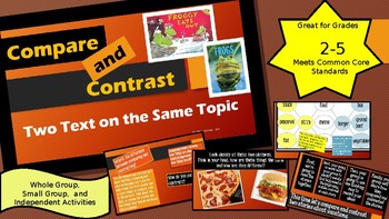 Preview of Compare and Contrast Two Text on the Same Topic PPT