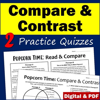 Preview of Compare and Contrast Two Texts on the Same Topic - Nonfiction Passages