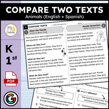 Preview of Compare and Contrast Two Texts on the Same Topic Paired Passage Writing Prompts