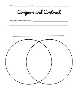 Compare and Contrast Two Things Worksheet by Teaching Town | TpT