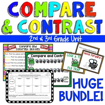 Preview of Compare and Contrast Bundle Close Readings, Center Games & Writing Response