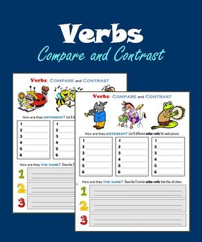 Preview of Compare and Contrast - Verbs