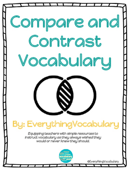 Preview of Compare and Contrast Vocabulary