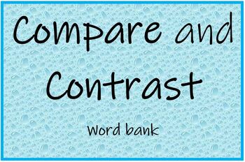 Preview of Compare and Contrast Student Word Bank