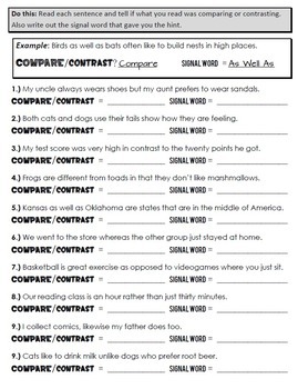 Compare and Contrast Packet + Test by MrWatts | Teachers Pay Teachers