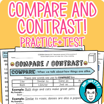 Preview of Compare and Contrast Packet + Test (Digital Distance Learning Enabled!)