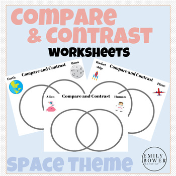 Preview of Compare and Contrast Worksheets - Space Theme