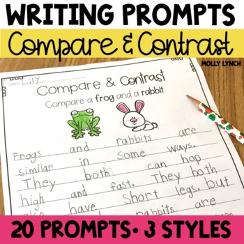 Preview of Compare and Contrast Writing Prompts for Beginning Writers Center