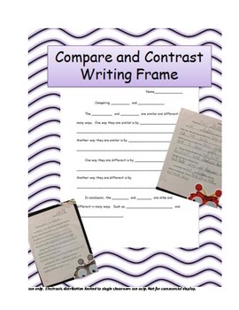 Preview of Compare and Contrast Writing Frame for Common Core Standards