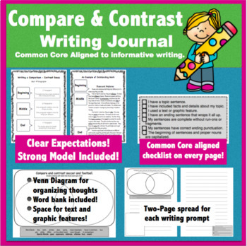 Compare and Contrast Writing Journal by Jill Besler | TpT