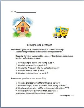 Preview of Compare and Contrast for Fun-Distance Learning