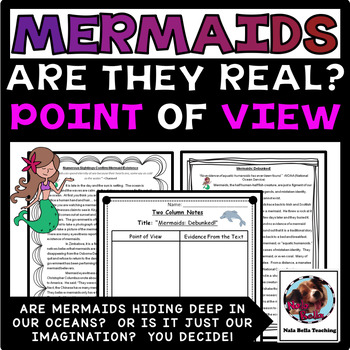 Preview of Compare and Contrast the Author's Point of View Close Reading Lesson Mermaids