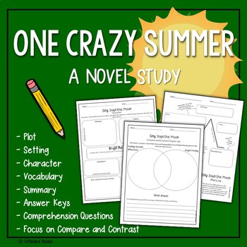 Preview of One Crazy Summer Novel Study (One Crazy Summer Chapter Questions)