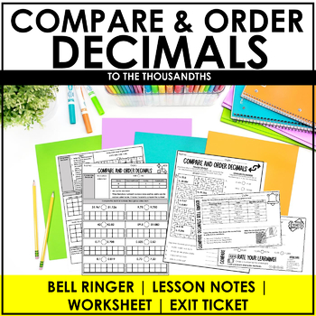 Preview of Compare and Order Decimal Numbers to the Thousandths Lesson | 5.NBT.3