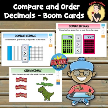 Preview of Comparing and Ordering Decimals Boom Cards