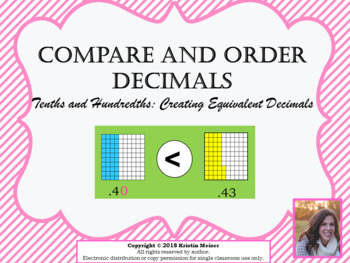 Preview of Compare and Order Decimals PowerPoint Lesson