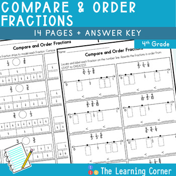 Preview of Compare and Order Fractions Worksheet (4.NF.A.2)