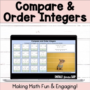 Preview of Compare and Order Integers Self-Checking Digital Activity