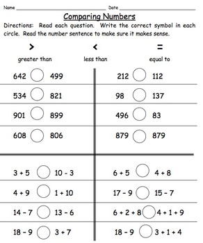 Compare and Order Numbers to 1,000 by Lori Choate | TpT