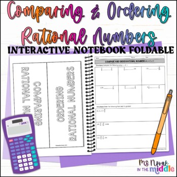 Preview of Compare and Order Rational Numbers Interactive Notebook Foldable and Practice