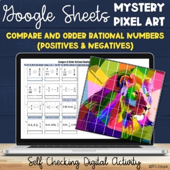 Preview of Compare and Order Rational Numbers Mystery Pixel Puzzle Digital Activity