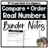 Compare and Order Real Numbers Binder Notes for 8th Grade 