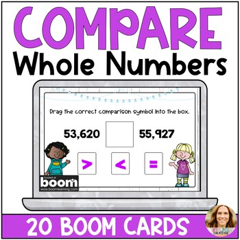 Preview of Compare and Order Whole Numbers Digital Boom Cards - 4th Grade Math