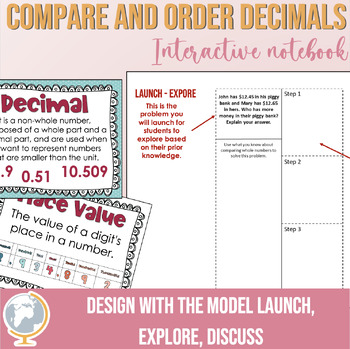 Preview of Compare and order decimals interactive notebook