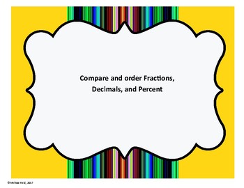 Preview of Compare and order fractions, decimals, and percent